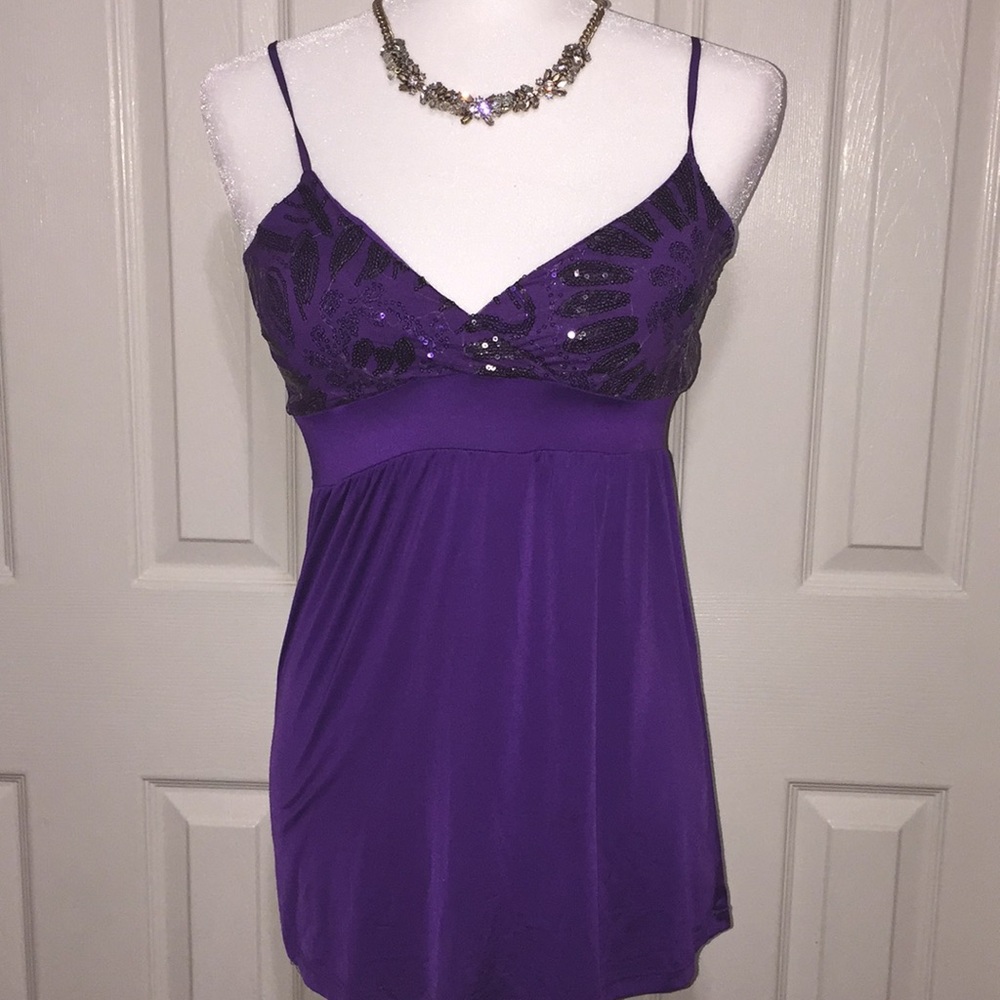Royal Purple Sleeveless Long Top